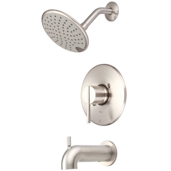 Olympia Single Handle Tub/Shower Trim Set in PVD Brushed Nickel T-2384-7S-BN